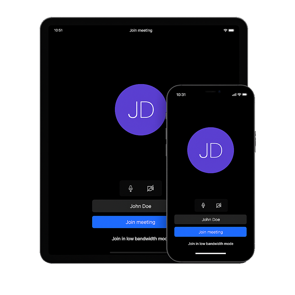 Woman in a modern video conference call